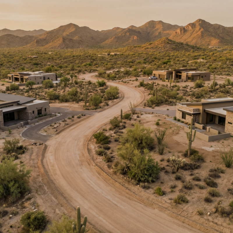Arizona desert custom homes and vacant lots for new construction and construction loan opportunities